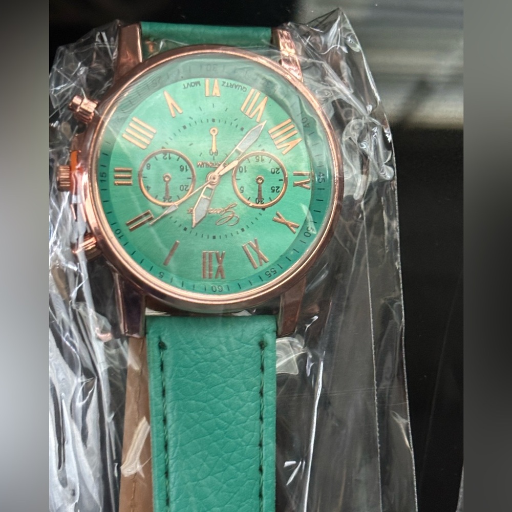 Mint Green Watch with Rose Gold Accents